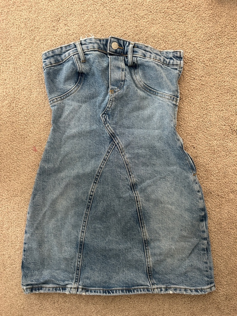 Zara Light Blue Denim Mini Dress